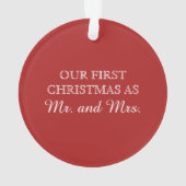 Red Simple Banner Holiday Photo Ornament (achterkant)