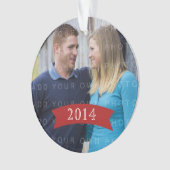 Red Simple Banner Holiday Photo Ornament (voorkant)