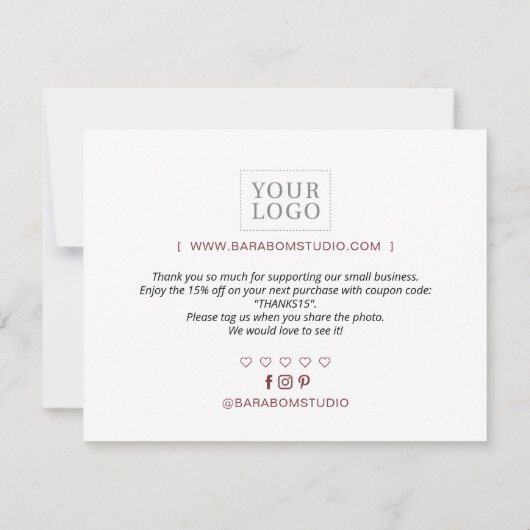 Red Simple Business Package - Hartelijk dank voor Bedankkaart (Achterkant)