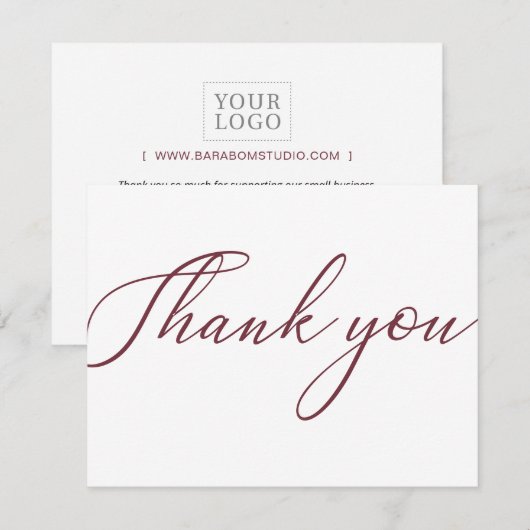 Red Simple Business Package - Hartelijk dank voor Bedankkaart (Voorkant / Achterkant)