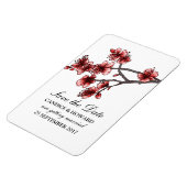Red Simple Cherry Blossom bespaart de datum Magneet (Linkerzijde)