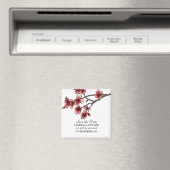 Red Simple Cherry Blossom bespaart de Datum Magnet (Insitu (Vaatwasser))