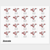 Red Simple Cherry Blossom bespaart de datum Vierkante Sticker (Vel)
