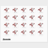 Red Simple Cherry Blossom Dank je Stickers (Vel)