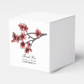 Red Simple Cherry Blossom Favor Boxes Bedankdoosjes (Voorkant Zijde)