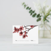 Red Simple Cherry Blossom Place Kaarten Plaatskaartje (Staand voorkant)