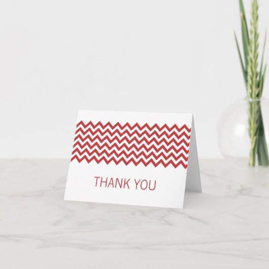 Red Simple Chevron - Hartelijk dank Bedankkaart (Voorkant)