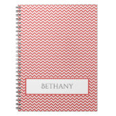 Red Simple Chevron - persoonlijk Notitieboek (Voorkant)