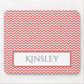 Red Simple Chevron persoonlijke Muismat (Voorkant)