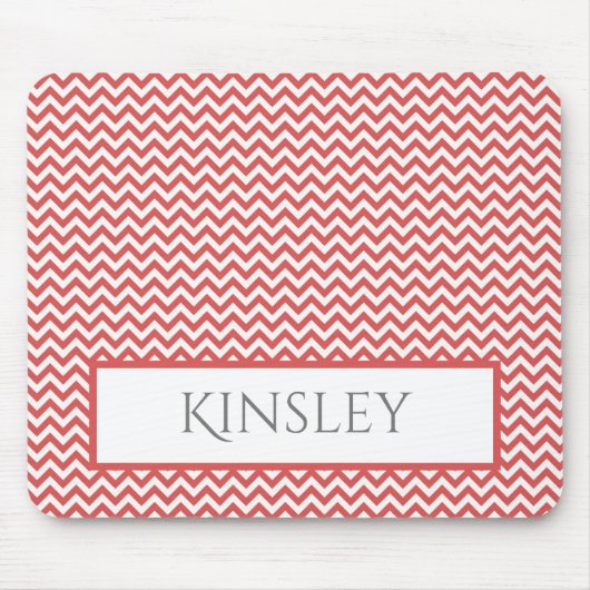 Red Simple Chevron persoonlijke Muismat (Voorkant)