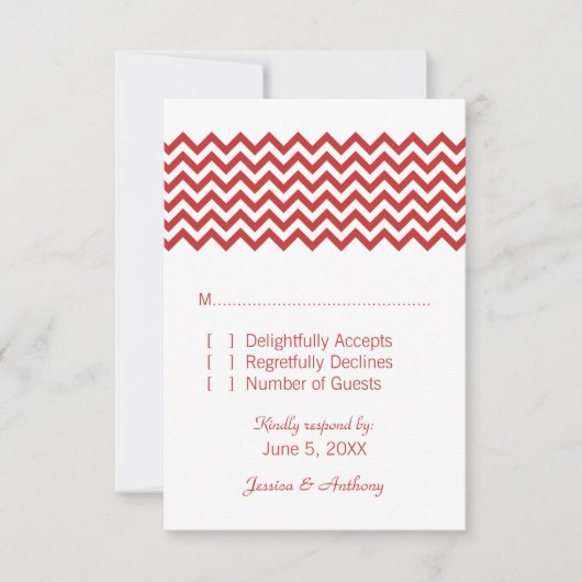 Red Simple Chevron Response Kaart (Voorkant)