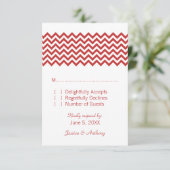 Red Simple Chevron Response Kaart (Staand voorkant)