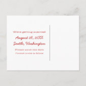 Red Simple Chevron Save the Date Briefkaart (Achterkant)
