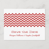Red Simple Chevron Save the Date Briefkaart (Voorkant)