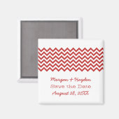 Red Simple Chevron slaat de datum magneet op (Voorkant / Achterkant)