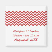 Red Simple Chevron slaat de datum magneet op (Voorkant)