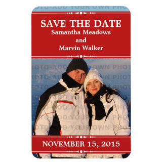 Red Simple Chic Photo Save the Date Magnet Magneet