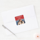 Red Simple Chic Photo Save the Date Stickers (Envelop)