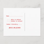 Red Simple Deco Chic RSVP-Briefkaart Uitnodiging Briefkaart (Achterkant)