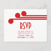 Red Simple Deco Chic RSVP-Briefkaart Uitnodiging Briefkaart (Voorkant)