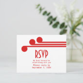 Red Simple Deco Chic RSVP-Briefkaart Uitnodiging Briefkaart (Staand voorkant)