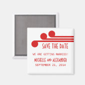 Red Simple Deco Chic Save the Date Magnet (Voorkant / Achterkant)