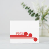 Red Simple Deco Chic Table Number Briefkaart (Staand voorkant)