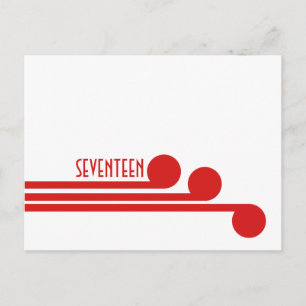 Red Simple Deco Chic Table Number Briefkaart