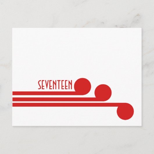 Red Simple Deco Chic Table Number Briefkaart (Voorkant)