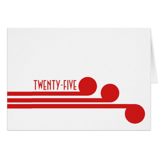 Red Simple Deco Chic Table Number Kaart (Voorkant Horizontaal)