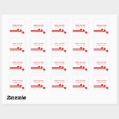 Red Simple Deco Chic Wedding Stickers (Vel)