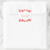Red Simple Floral Wedding Stickers (Tas)