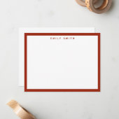Red Simple Modern Note-Kaart Notitiekaartje (Voorkant / Achterkant in situ)