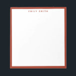 Red Simple Modern Notitieblok<br><div class="desc">Red Simple Professional Border Notitieblok</div>