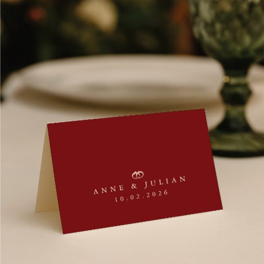 Red Simple Modern Wedding Calligraphy Kaart