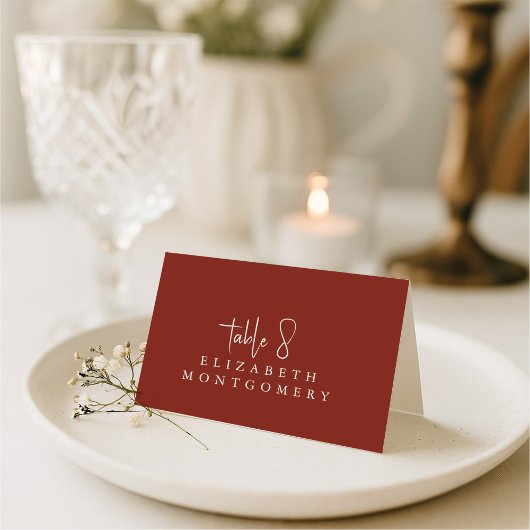 Red Simple Modern Wedding Calligraphy Kaart