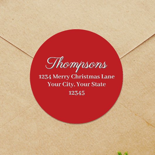 Red Simple Return Address Label