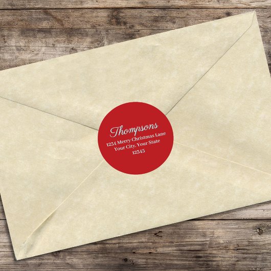 Red Simple Return Address Label