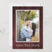 Red Simple Rustic Photo Save the Date (Voorkant)