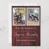 Red Simple Rustic Photo Save the Date (Achterkant)