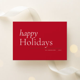 Red Simple Serif Happy Holiday Feestdagenkaart