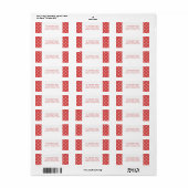 Red Simple Snowflake Holiday Adresetiketten Etiket (Full Sheet)