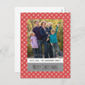 Red Simple Snowflake Holiday Photo Briefkaart (Voorkant / Achterkant)