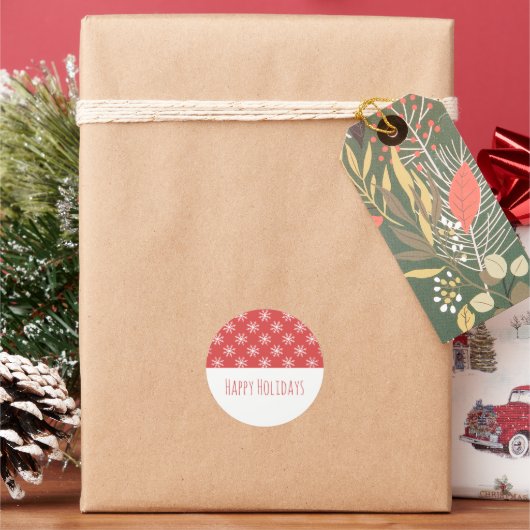 Red Simple Snowflake Holiday Stickers (Feestdagen)