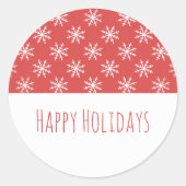 Red Simple Snowflake Holiday Stickers (Voorkant)