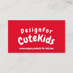 Red Simple Typography Kinder Play Visitekaartje