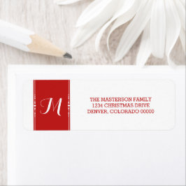 Red Simply Chic Holiday Adresetiketten Etiket