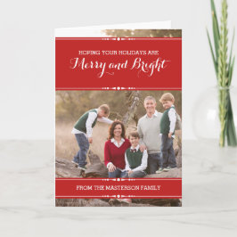 Red Simply Chic Holiday-fotokaart Feestdagen Kaart