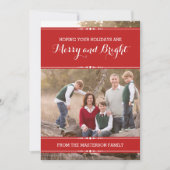 Red Simply Chic Holiday Photo Flat Kaart (Voorkant)