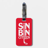 Red Sin Bin Citizen Hockey Bag Bagagelabel (Achterkant verticaal)